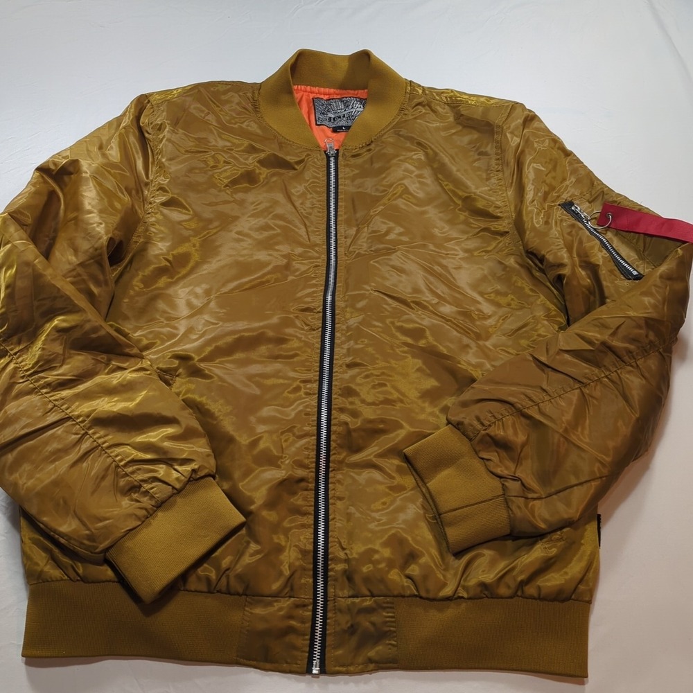 Brooklyn Cloth MFG Co Men's Gold Bronze Bomber Jacket Size Large